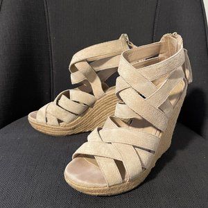 Dv By Dolce Vita Toni Espadrille Wedges Tan Suede… - image 1